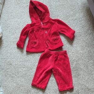 Garanimals Red Vintage Velour Baby Outfit